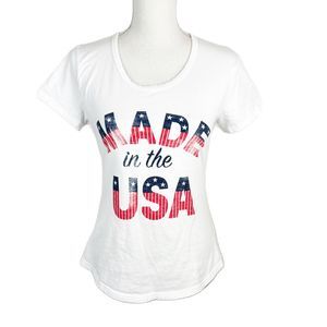 General Standard Shirt Women Small White Short Sleeve Made in the USA Graphic T
